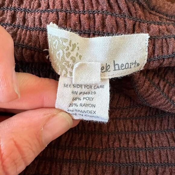 Womens Dress Size Medium Brown Tie Dye Ruffle Festival Earthy Summer Cottage - Picture 8 of 8